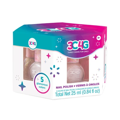 Gambar Make It Real Kutek Kuku Hexagon Set 5 pcs - Pink/Gold