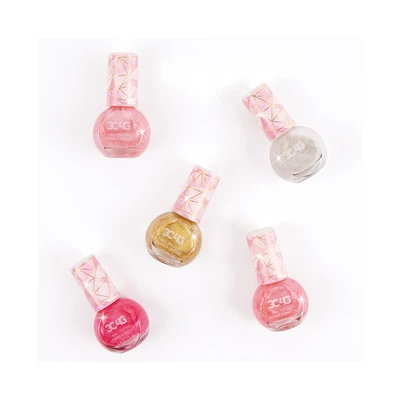 Gambar Make It Real Kutek Kuku Hexagon Set 5 pcs - Pink/Gold