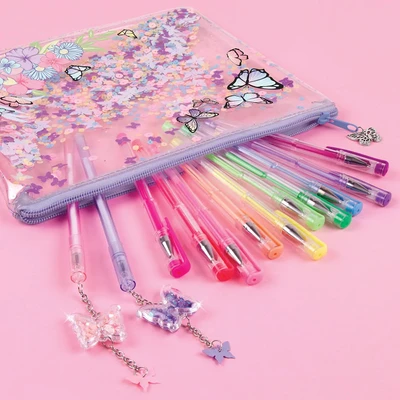 Gambar Make It Real Set 13 Pcs Butterfly Glitter Pouch Pen