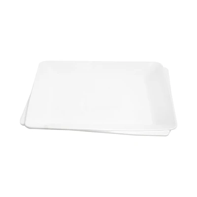 Gambar Appetite 21.6 cm Thea Piring Saji Rectangle Bone China - Putih