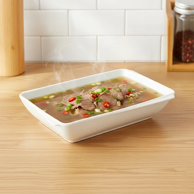 Gambar Appetite Tilly Mangkuk Saji Keramik Bone China Rectangle 25.4 cm - Putih