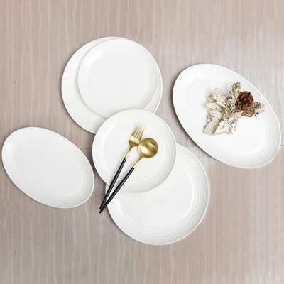 Gambar Appetite Tina Piring Saji Oval Bone China 25.4 cm - Putih