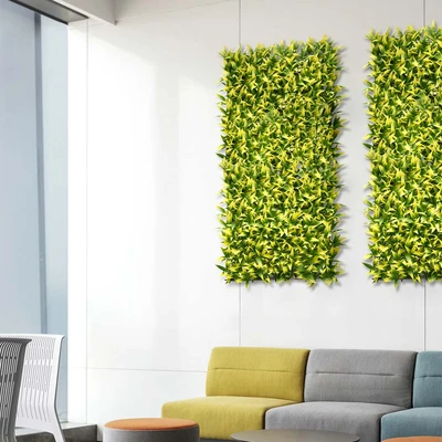 Gambar CC Grass Rumput Artifisial Dinding Podocarpus Nagi 50x50 cm - Hijau/Kuning