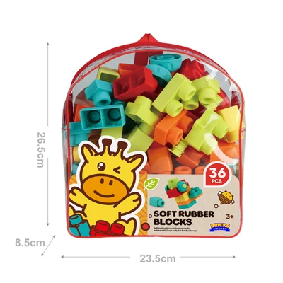 Gambar Bricks Kingdom Set Soft Rubber Building Blocks - Kuning
