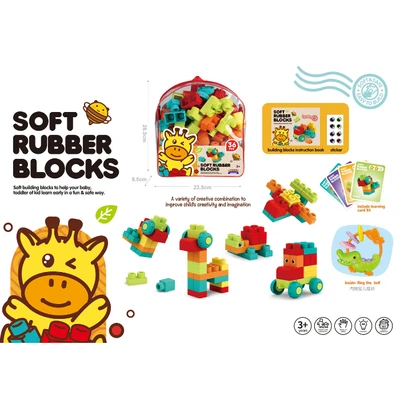 Gambar Bricks Kingdom Set Soft Rubber Building Blocks - Kuning