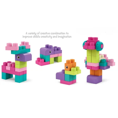 Gambar Bricks Kingdom Set Soft Rubber Building Blocks - Pink