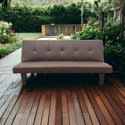 Gambar Soleil Ramadante Sofa Bed Kulit Outdoor - Cokelat Tua