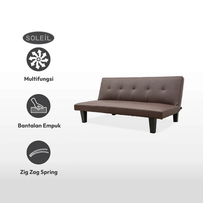 Gambar Soleil Ramadante Sofa Bed Kulit Outdoor - Cokelat Tua