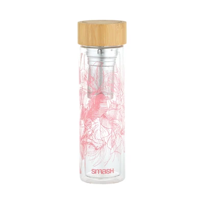 Gambar Smash 350 Ml Botol Minum Dengan Saringan Stainless Steel - Pink