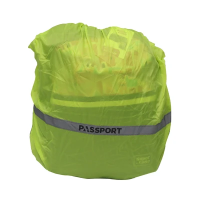 Gambar Passport Sarung Tas Ransel Dengan Strip Reflektor - Kuning Lime