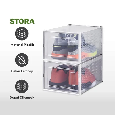 Gambar Stora Set 2 Pcs Kotak Sepatu Pria