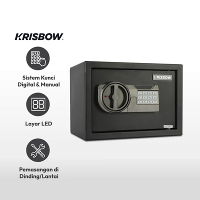 Gambar Krisbow Brankas Besi Digital 35x25x25 cm 7002E - Hitam