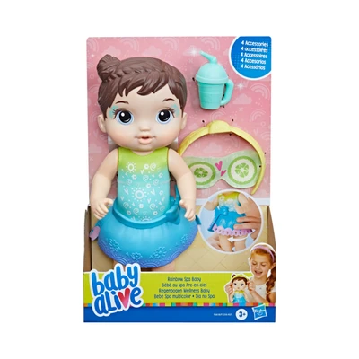 Gambar Baby Alive Boneka Bayi Rainbow Spa Brown Hair F5618