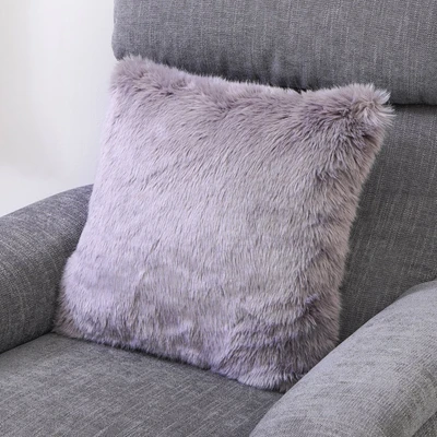 Gambar Informa 45x45 Cm Fuzzy Bantal Sofa Faux Fur - Abu-abu