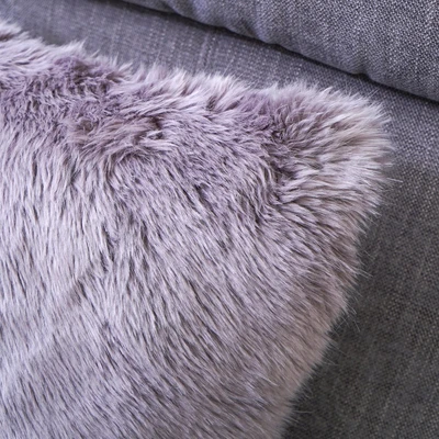 Gambar Informa 45x45 Cm Fuzzy Bantal Sofa Faux Fur - Abu-abu