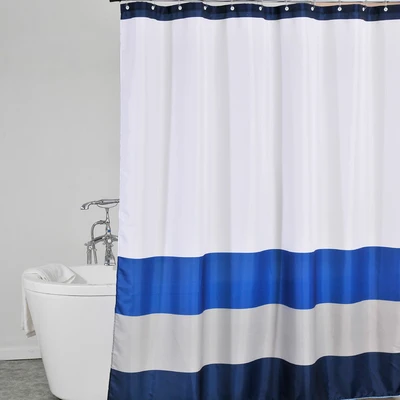Gambar Forhom Tirai Kamar Mandi Dengan C Hook 200x180 cm - Biru