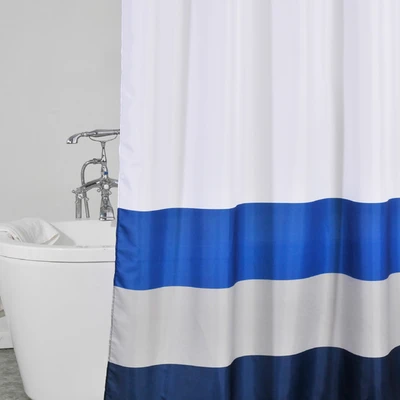 Gambar Forhom Tirai Kamar Mandi Dengan C Hook 200x180 cm - Biru
