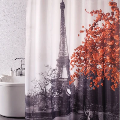 Gambar Forhom Tirai Kamar Mandi Dengan Hooks 180x200 cm - Coral