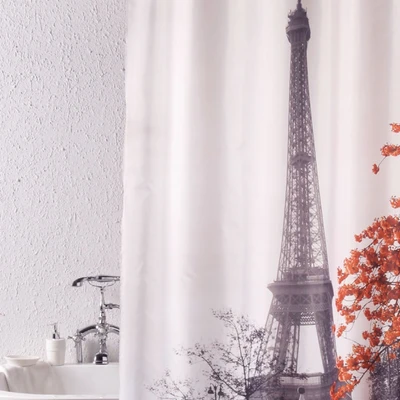 Gambar Forhom Tirai Kamar Mandi Dengan Hooks 180x200 cm - Coral