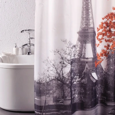 Gambar Forhom Tirai Kamar Mandi Dengan Hooks 180x200 cm - Coral