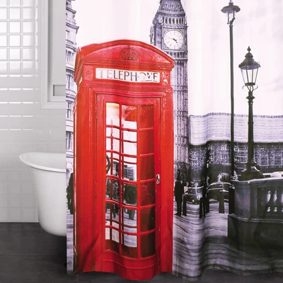 Gambar Forhom Tirai Kamar Mandi Dengan Hooks M 180x200 cm