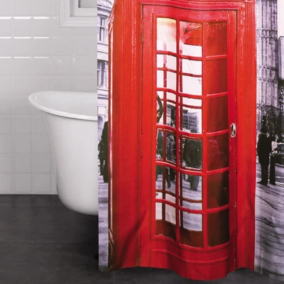 Gambar Forhom Tirai Kamar Mandi Dengan Hooks M 180x200 cm