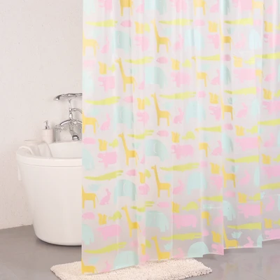 Gambar Forhom Tirai Kamar Mandi Dengan Hooks PEVA 180x200 cm - Mix