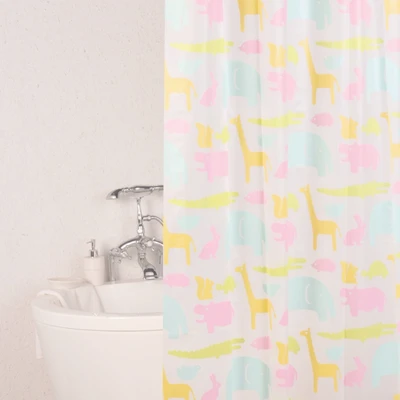 Gambar Forhom Tirai Kamar Mandi Dengan Hooks PEVA 180x200 cm - Mix
