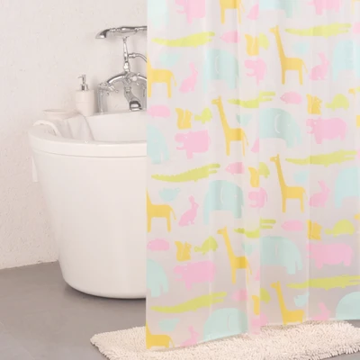 Gambar Forhom Tirai Kamar Mandi Dengan Hooks PEVA 180x200 cm - Mix