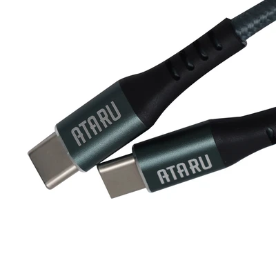 Gambar Ataru 1 Mtr Kabel Charger Braided Usb Type C To C - Hijau