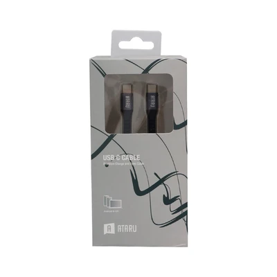 Gambar Ataru Kabel Charger USB-C To USB-C Nylon Braided - Hitam