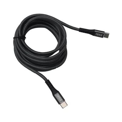 Gambar Ataru Kabel Charger USB-C To USB-C Nylon Braided - Hitam