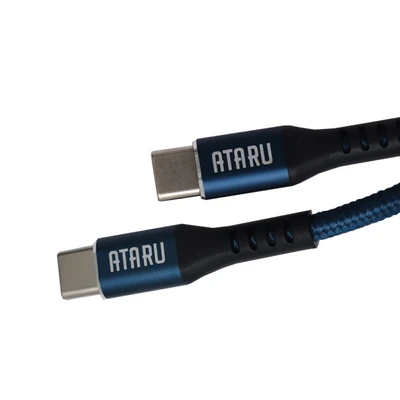 Gambar Ataru Kabel Charger USB-C To USB-C Nylon Braided - Biru