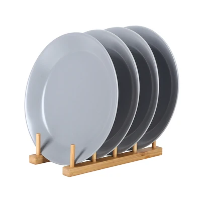 Gambar Appetite Sevyn Piring Makan Dengan Rak Set 4 pcs - Abu-Abu