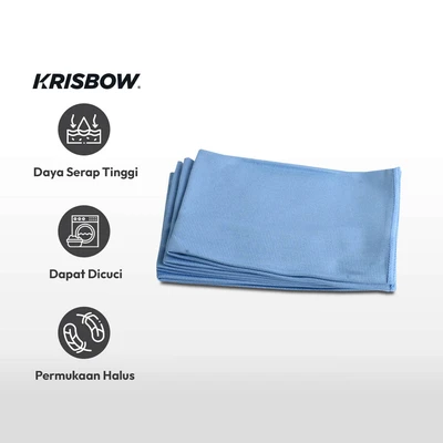 Gambar Krisbow Set 5 Pcs Kain Lap Kaca - Biru