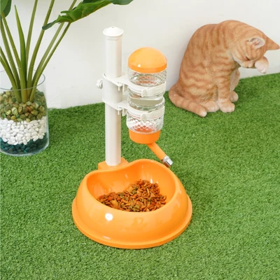 Gambar Paws N Tail Tempat Makan & Minum Hewan 2 In 1 - Kuning Mustard