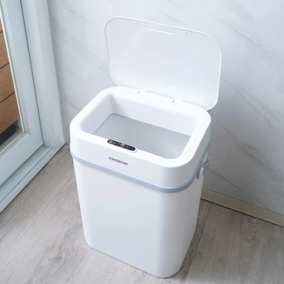 Gambar Krisbow Tempat Sampah Sensor Gerak Plastik Dengan Vibration 12 Liter - Putih