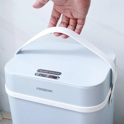 Gambar Krisbow Tempat Sampah Sensor Gerak Plastik Dengan Vibration 12 Liter - Abu-Abu