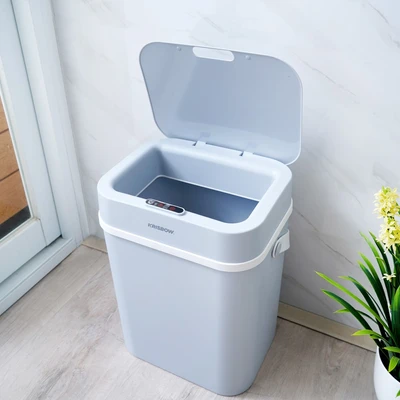 Gambar Krisbow Tempat Sampah Sensor Gerak Plastik Dengan Vibration 12 Liter - Abu-Abu