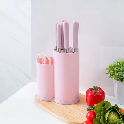 Gambar Cooking Color Set 8 Pcs Maddie Pisau Dapur Dengan Block Penyimpanan