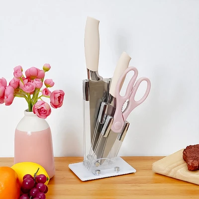 Gambar Cooking Color Madden Pisau Dapur Dengan Block Penyimpanan Set 4 pcs