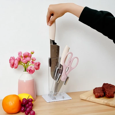 Gambar Cooking Color Madden Pisau Dapur Dengan Block Penyimpanan Set 4 pcs