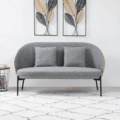 Gambar Informa Sawara Kursi Lounge 2 Seater - Abu-Abu Natural