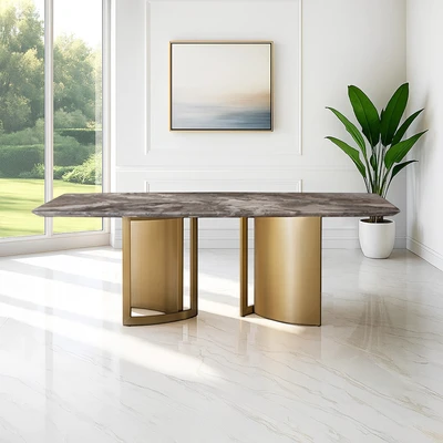 Gambar Home Galleria Devante Meja Makan 220x98x76 cm - Cokelat