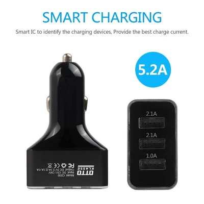Gambar Otto Klasse Charger Mobil 3 USB Hub 5.2A