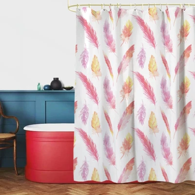 Gambar Forhom 180x180 Cm Tirai Kamar Mandi Dengan Hooks - Pink