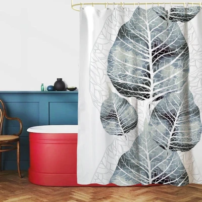 Gambar Forhom Tirai Kamar Mandi Dengan C Hooks Big Leaf 180x180 cm