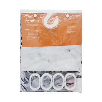 Gambar Forhom Tirai Kamar Mandi Dengan C Hooks Pineaple 180x180 cm