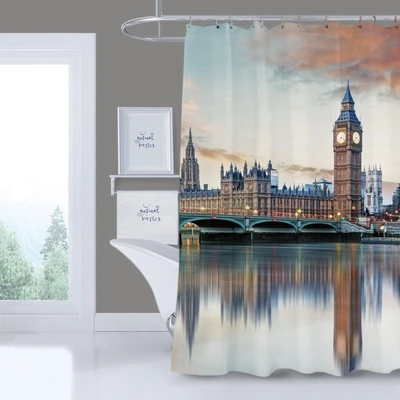 Gambar Forhom Tirai Kamar Mandi Dengan Hooks Bigben 180x180 cm