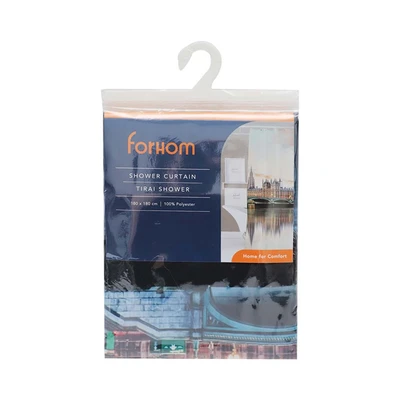 Gambar Forhom Tirai Kamar Mandi Dengan Hooks Bigben 180x180 cm